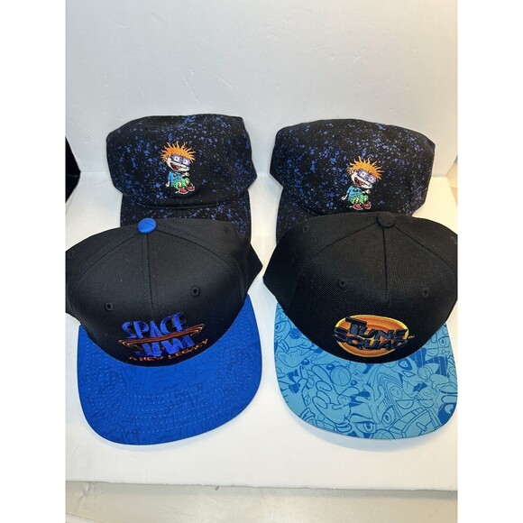 Assorted Men Caps Snapback Hats In Various Styles Lot of 4 Space Jam Nickelodeon - Picture 1 of 8